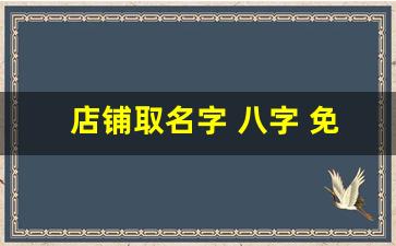 店铺取名字 八字 免费测试